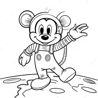 Mickey Mouse In A Colorful Spacesuit Coloring Page 70954-56863