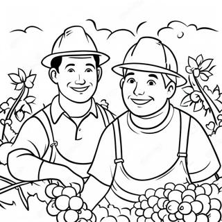 Happy Workers In The Vineyard Coloring Page 70964-56869