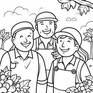 Happy Workers In The Vineyard Coloring Page 70964-56870