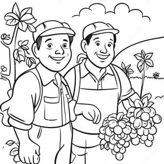 Happy Workers In The Vineyard Coloring Page 70964-56871