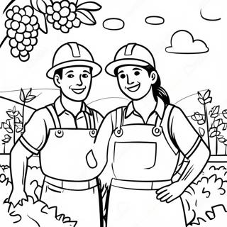 Happy Workers In The Vineyard Coloring Page 70964-56872