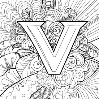 Letter V Coloring Page 7096-5767