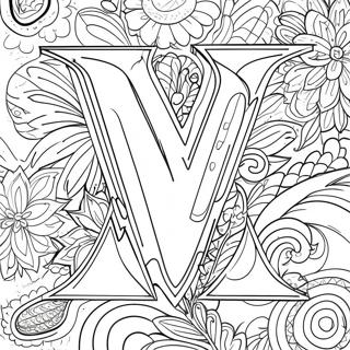 Letter V Coloring Page 7096-5768