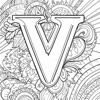 Vibrant Letter V Coloring Page 7097-5775