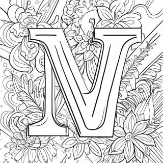 Vibrant Letter V Coloring Page 7097-5776