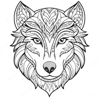 Majestic Wolf Spirit Animal Coloring Page 71034-56925