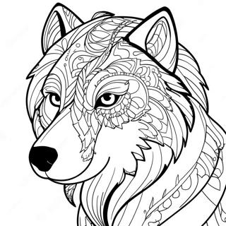 Majestic Wolf Spirit Animal Coloring Page 71034-56926