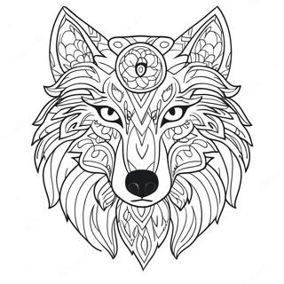 Majestic Wolf Spirit Animal Coloring Page 71034-56928