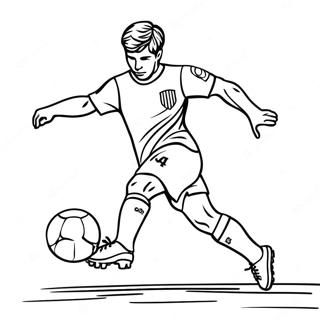 Exciting Usa Soccer Player Kicking Ball Coloring Page 71044-56935