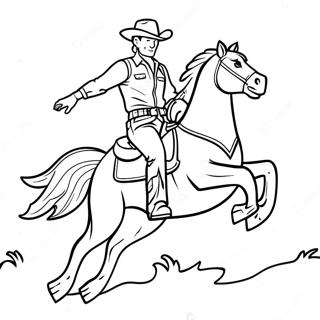 Cowboy Riding Horse Coloring Page 71114-56994