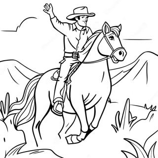 Cowboy Riding Horse Coloring Page 71114-56995