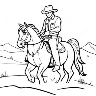 Cowboy Riding Horse Coloring Page 71114-56996