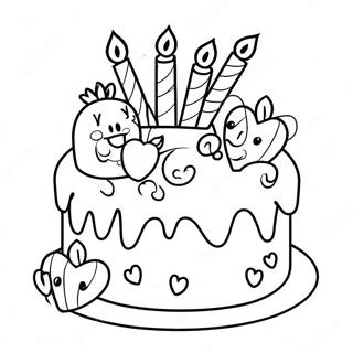 Sweet 16 Birthday Cake Coloring Page 71143-57014