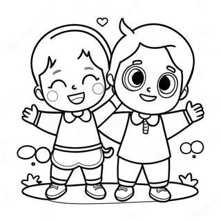 Rhyming Coloring Page Of Happy Children 71164-57034