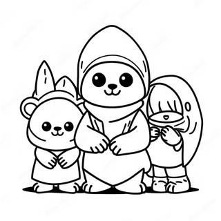 Cute Ewok Family Coloring Page 71174-57045