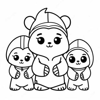 Cute Ewok Family Coloring Page 71174-57046