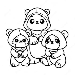 Cute Ewok Family Coloring Page 71174-57048