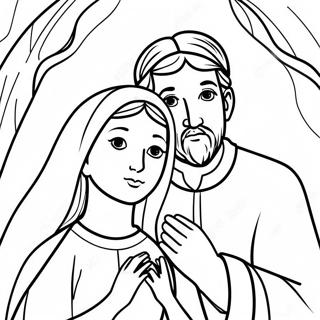 Mary And Joseph Nativity Scene Coloring Page 71183-57044