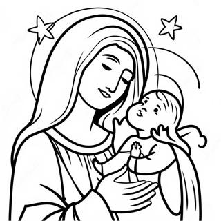 Mary Holding Baby Jesus Coloring Page 71184-57049