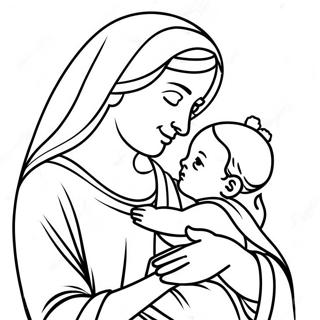 Mary Holding Baby Jesus Coloring Page 71184-57051