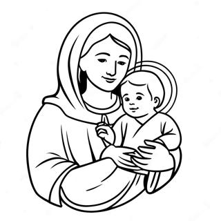 Mary Holding Baby Jesus Coloring Page 71184-57052