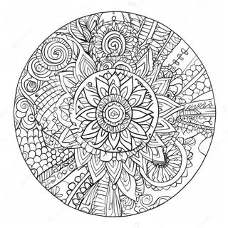 Hippie Trippy Mandala Coloring Page 71193-57054