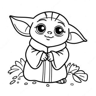 Baby Yoda Easter Bunny Coloring Page 71243-57098