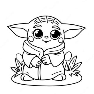 Baby Yoda Easter Bunny Coloring Page 71243-57100