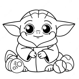 Cute Baby Yoda With Easter Eggs Coloring Page 71244-57090