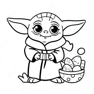 Cute Baby Yoda With Easter Eggs Coloring Page 71244-57091