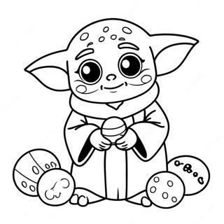 Cute Baby Yoda With Easter Eggs Coloring Page 71244-57092