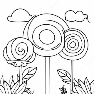 Colorful Lollipop Garden Coloring Page 7127-5799