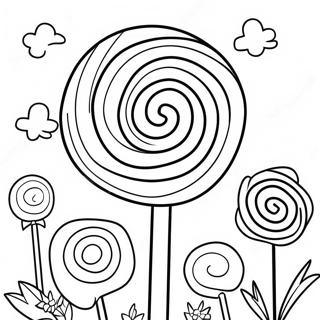 Colorful Lollipop Garden Coloring Page 7127-5800