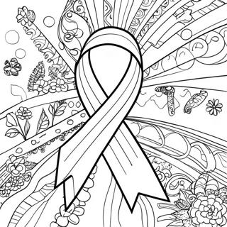 Colorful Arfid Awareness Ribbon Coloring Page 71294-57134