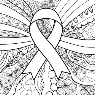 Colorful Arfid Awareness Ribbon Coloring Page 71294-57135