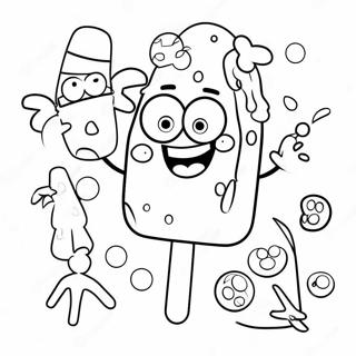 Colorful Spongebob Popsicle With Smiling Face Coloring Page 71304-57139