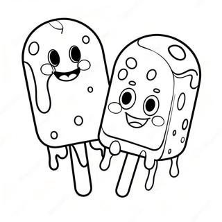 Colorful Spongebob Popsicle With Smiling Face Coloring Page 71304-57140