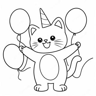 Splat The Cat With Colorful Balloons Coloring Page 71344-57173