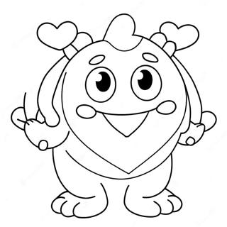 Cute Love Monster With Heart Coloring Page 71354-57182