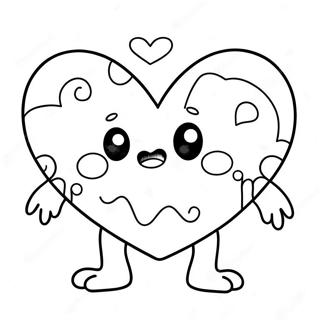 Cute Love Monster With Heart Coloring Page 71354-57183