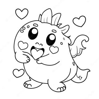 Cute Love Monster With Heart Coloring Page 71354-57184