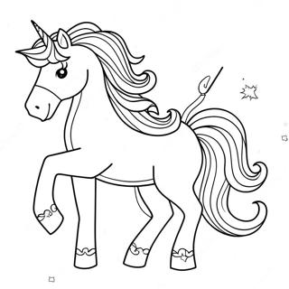 Sparkling Unicorn Horse Coloring Page 71384-57211