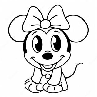 Minnie Mouse With Colorful Bow Coloring Page 71394-57213