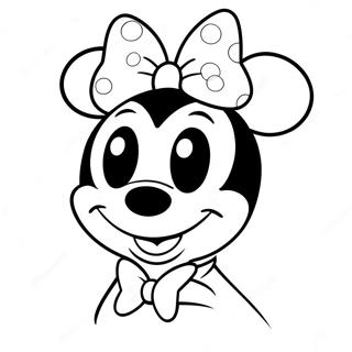 Minnie Mouse With Colorful Bow Coloring Page 71394-57216