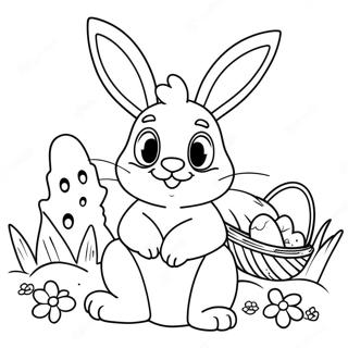 Vintage Easter Bunny Coloring Page 71403-57219