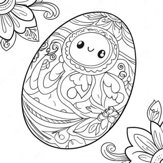 Charming Vintage Easter Egg Coloring Page 71404-57224