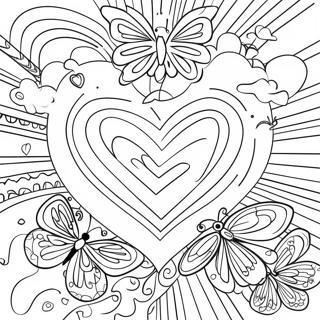 Heart Butterfly Coloring Page 71413-57225