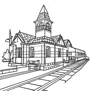 Colorful Lego Train Station Coloring Page 71444-57253