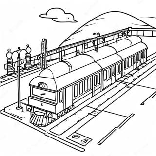 Colorful Lego Train Station Coloring Page 71444-57254