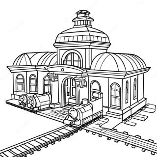 Colorful Lego Train Station Coloring Page 71444-57256